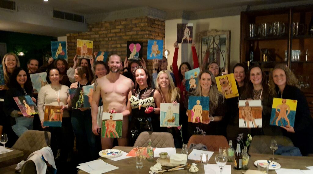 vrijgezellenfeest verjaardag naaktmodel schilderen bodypainting naakte butler sexy striptease stripper act erotisch uitje vriendinnen dag Amsterdam Amersfoort Arnhem Eindhoven Maastricht Nijmegen Tilburg Utrecht
